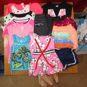 Girls 14 Pcs Summer Party Justice Bundle Sz 8